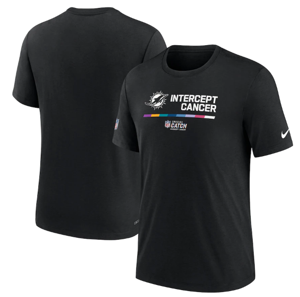 Men's Miami Dolphins 2022 Black Crucial Catch Performance T-Shirt Men's Miami Dolphins 2022 Black Crucial Catch Performance T-Shirt